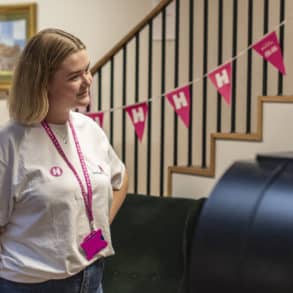 Person standing in a property for Heritage Open Day