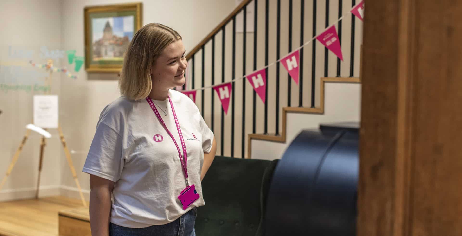 Person standing in a property for Heritage Open Day