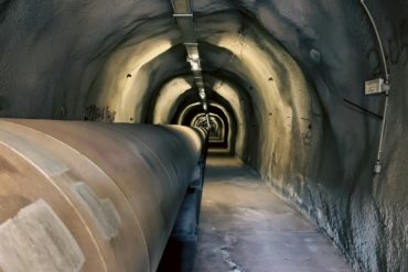 Pipeline in a tunnel in Greece