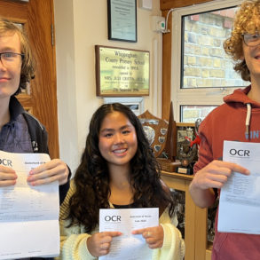 Priory school students with their results