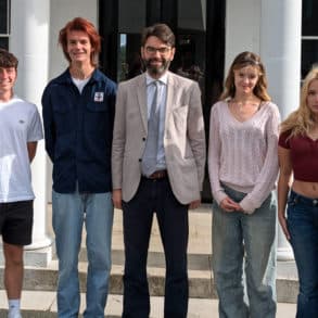 Ryde School pupils with Head teacher