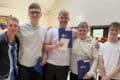 Ryde academy results day shot - five young men with results