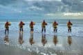 Sandown and Shanklin Independent Lifeboat Crew lined up on the beach for Volunteers Week