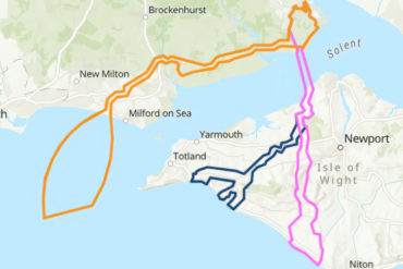 Solent CO2 Pipeline map of the three possible routes