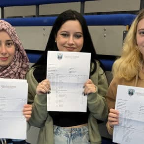 Some of The Bay students with thei results