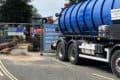 Tanker at road closure