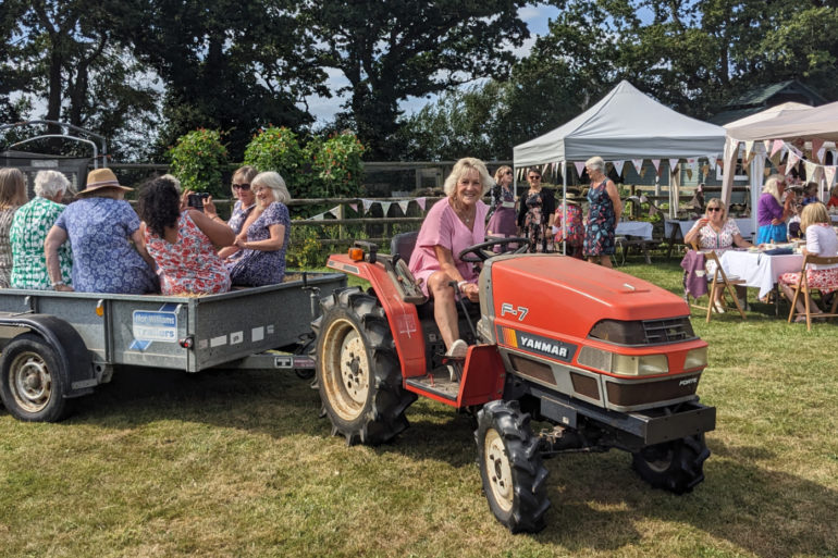 The Lord Lieutenant, Mrs Susie Sheldon, was among the passengers for a tractor ride, driven by Mrs Gay Grieve