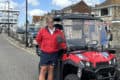 Todd Miller and the Waterside Community Trust’s new e-ATV at Wightlink’s Yarmouth port