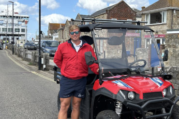 Todd Miller and the Waterside Community Trust’s new e-ATV at Wightlink’s Yarmouth port