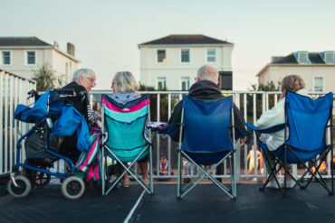 People on the accessible viewing platform for ryde carnival