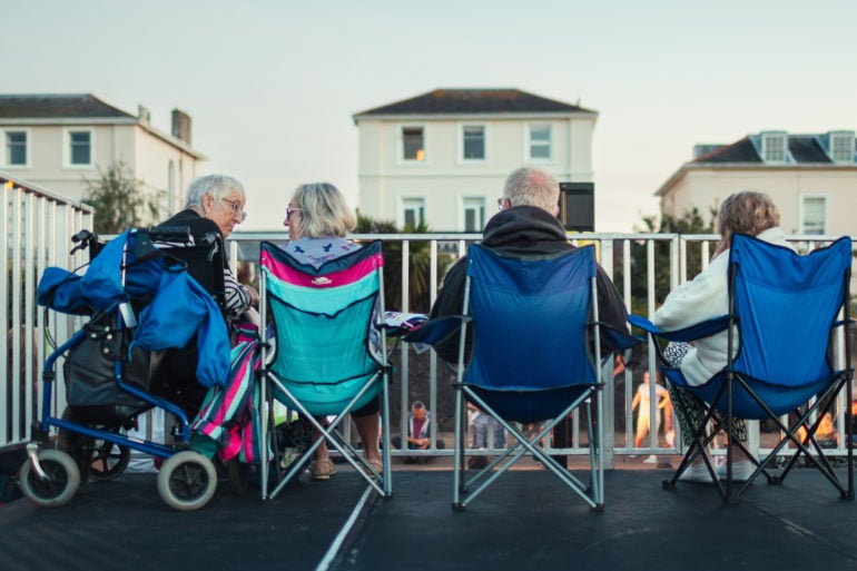 People on the accessible viewing platform for ryde carnival