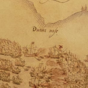 Detail from 1588 map Astor Chart Number 7