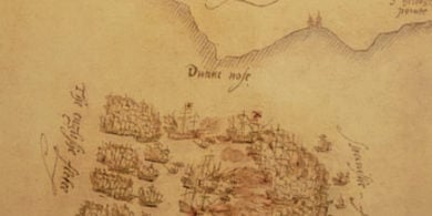 Detail from 1588 map Astor Chart Number 7