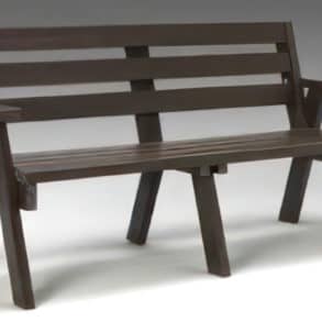 brown recycled plastic bench