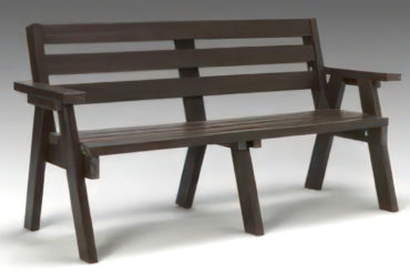 brown recycled plastic bench