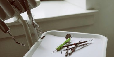 dental chair and tools