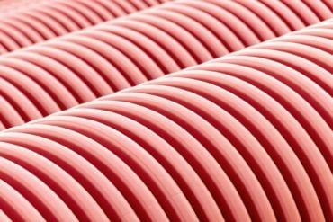 red ribbed pipe