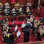 Abbey Brass performing in a church