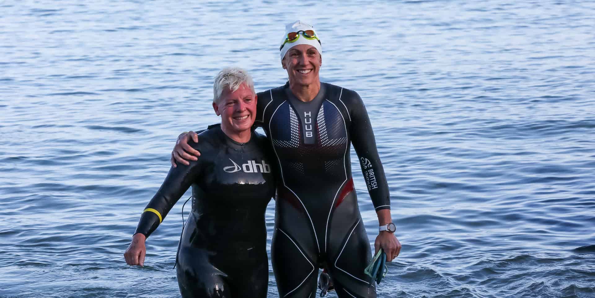 Crys and swim buddy Holly Bartley - RNLI - Pete Johnstone