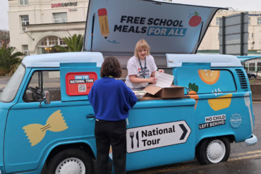 Free School meals bus at the Bournemouth conference