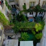 French apartment block with lots of plants