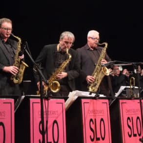 Musicians on stage at the Isle of Wight Jazz Weekend