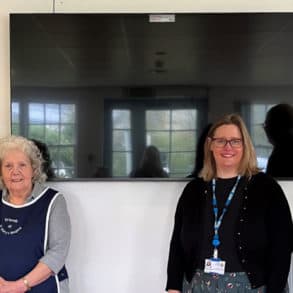 ohanna McGregor, Podiatry Degree Apprentice, Betty Humphries, Friends shop volunteer, Andrea Edgson, Friends of St Mary’s Hospital Trustee and Stephen Taylor, Podiatry Trainee ACP.