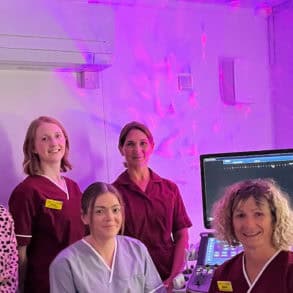 Lisa Brodie, Friends of St Mary’s Hospital Shop Manager, Debbie Beare and Rebecca Egerton (Sonographers), Emily Allen (Student Sonographer) and Lauren Siegal (Radiographic Assistant).