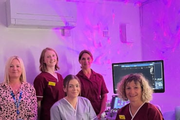 Lisa Brodie, Friends of St Mary’s Hospital Shop Manager, Debbie Beare and Rebecca Egerton (Sonographers), Emily Allen (Student Sonographer) and Lauren Siegal (Radiographic Assistant).