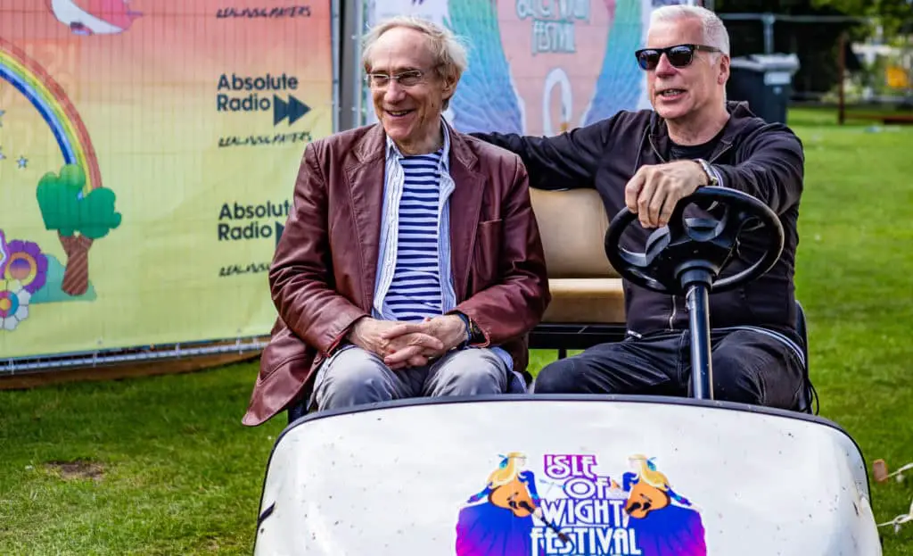 Ray Foulk and John Giddings in a buggy at IW Festival