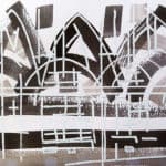 Wide brush artwork of Quarr Abbey