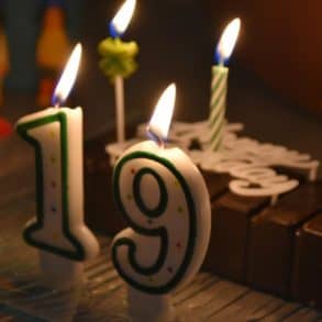 birthday cake with 19 candles