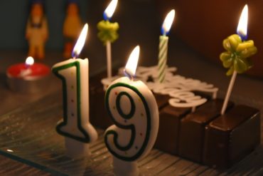 birthday cake with 19 candles