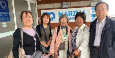 friendship force japanese visitors at the airport