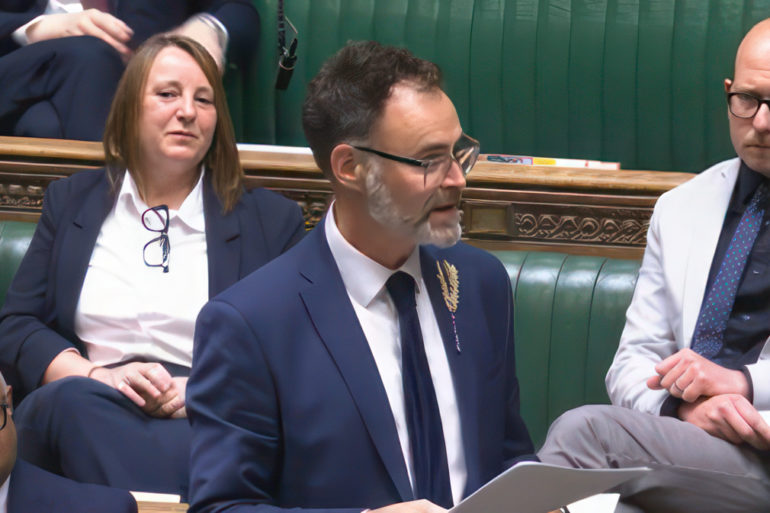 richard quigley giving his maiden speech in parliament