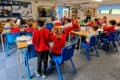 Joe Robertson MP talking to a class of pupils at Brading Primary