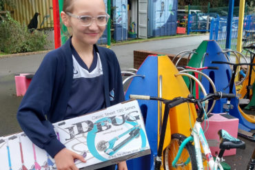 St Thomas's Winner with her new scooter