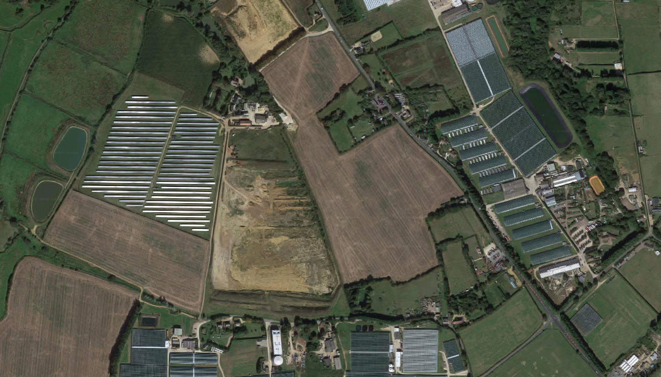 Aerial view of hale manor farm, arreton from Google Maps