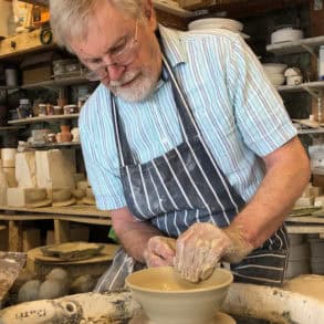 Inside Bonchurch Pottery with Andrew at the wheel