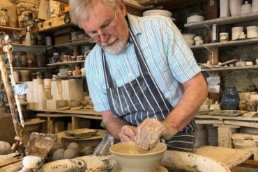 Inside Bonchurch Pottery with Andrew at the wheel