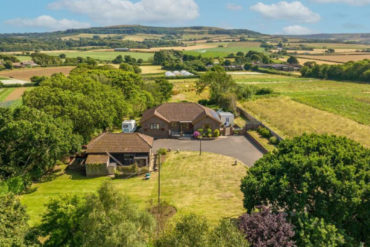 Aerial view of Apse Heath house and garage