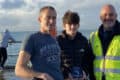 Award-winning angler Jay Smith with Colin Webb (left) and Martin Gulliver, Wightlink’s Island Ports Manager