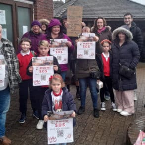 Brading school closure protestors in Brading