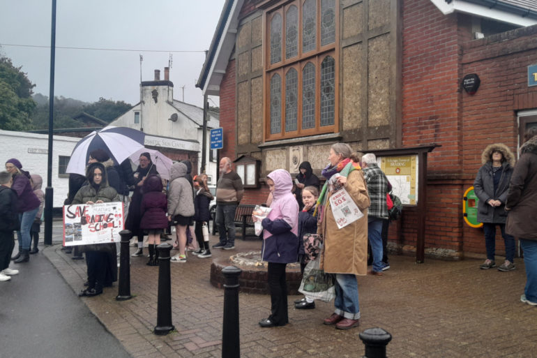 Brading school closure protestors in Brading