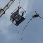 Someone doing a bungee jump