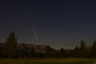 Comet A3 in the sky above South Lake Tahoe, California