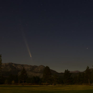 Comet A3 in the sky above South Lake Tahoe, California