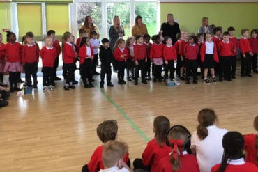 Cowes Primary school pupils taking part in the Harvest Festival