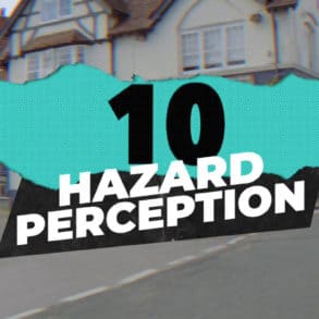 Grab from the Go Drive footage showing the words 10 Hazard Perception