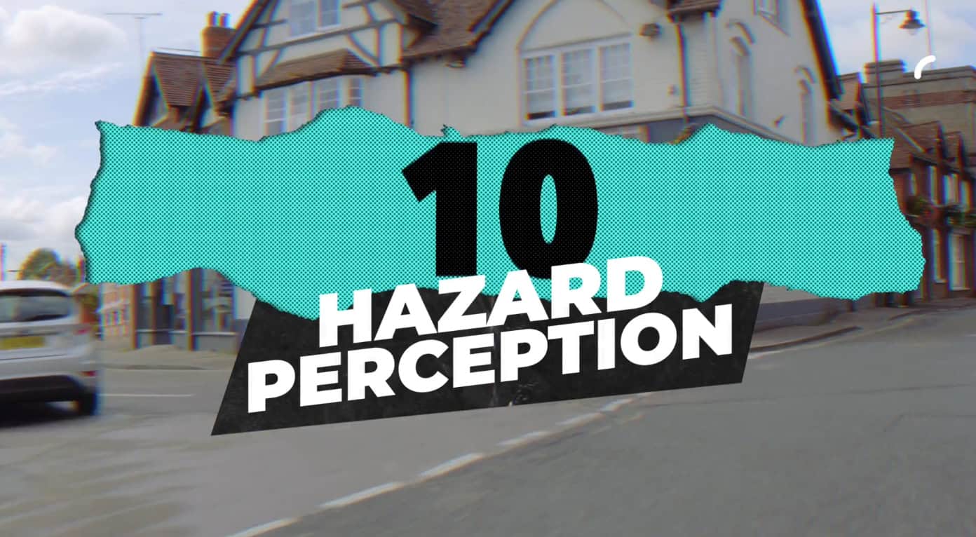 Grab from the Go Drive footage showing the words 10 Hazard Perception